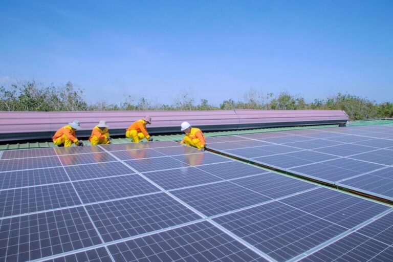 Solar panels installed on a roof